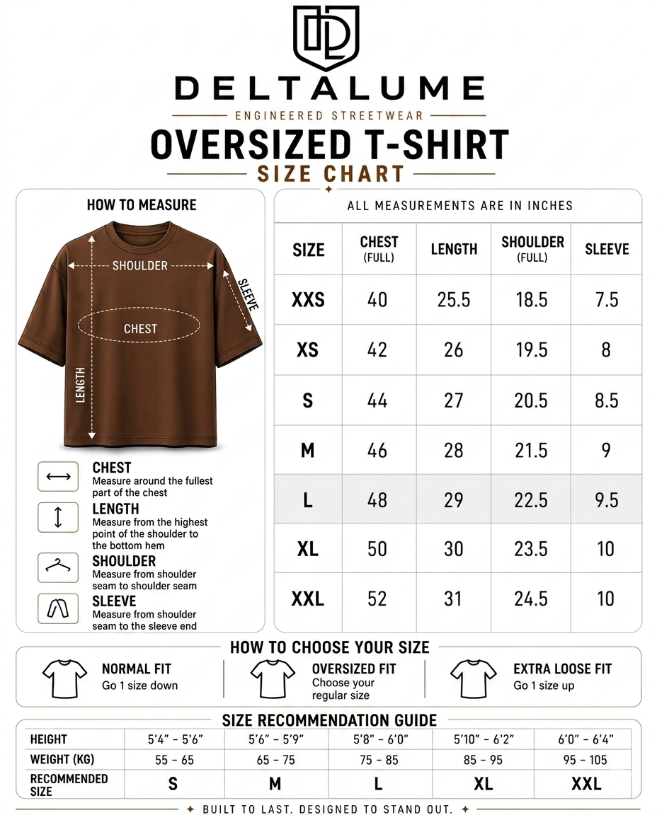 Brown Plain Oversized T-Shirt | 100% Premium Cotton