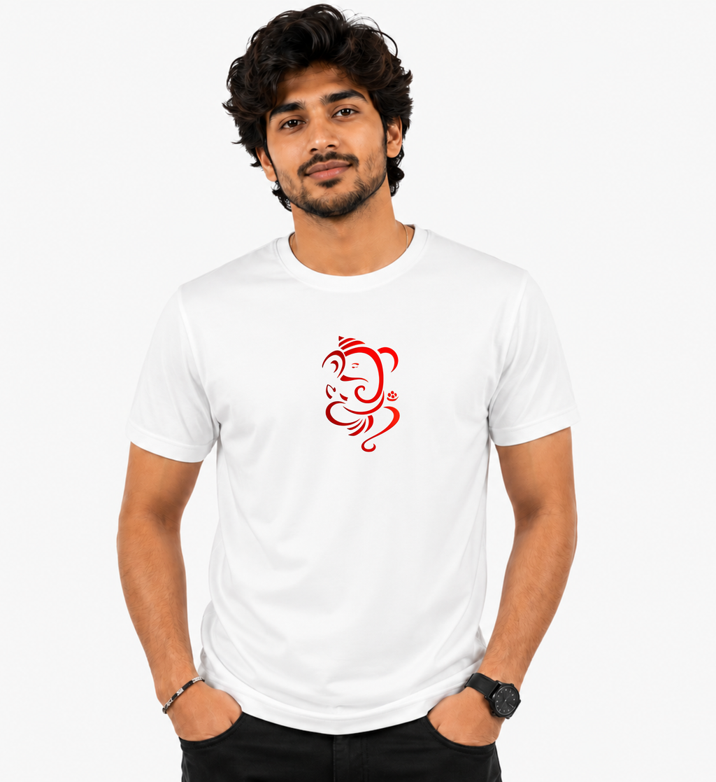 LORD GANESHA T SHIRT-WHITE