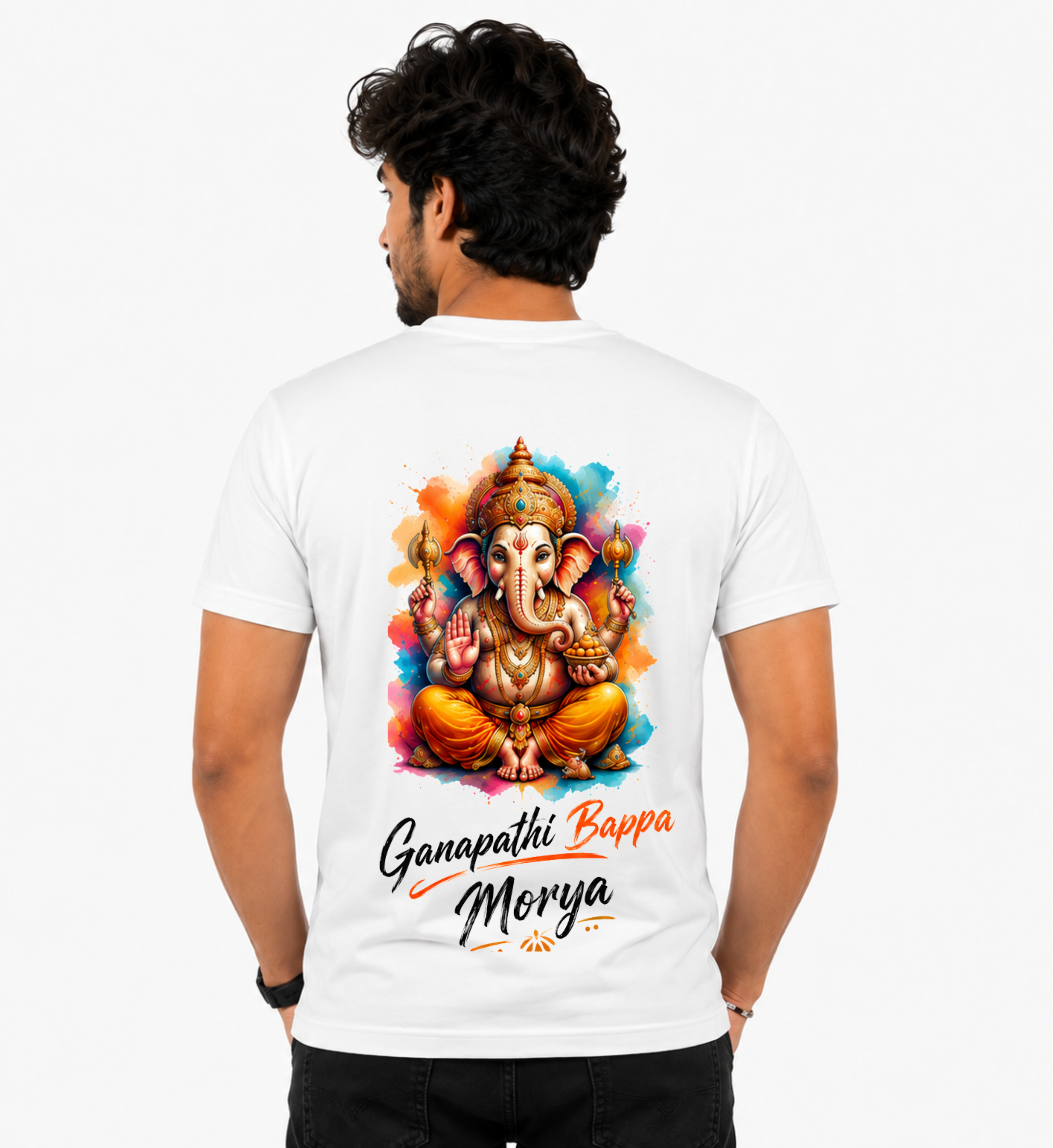 LORD GANESHA T SHIRT-WHITE