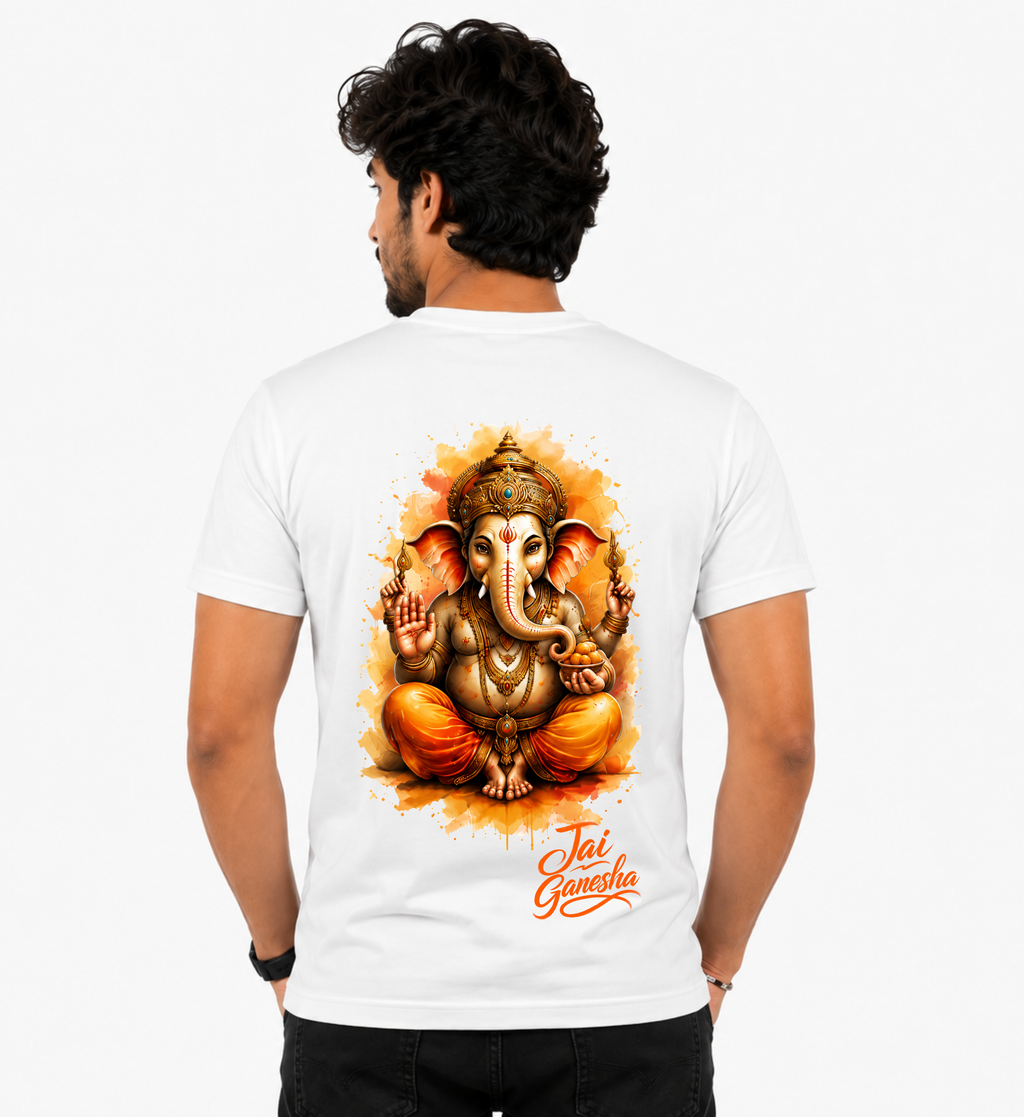 LORD GANESHA T SHIRT-WHITE