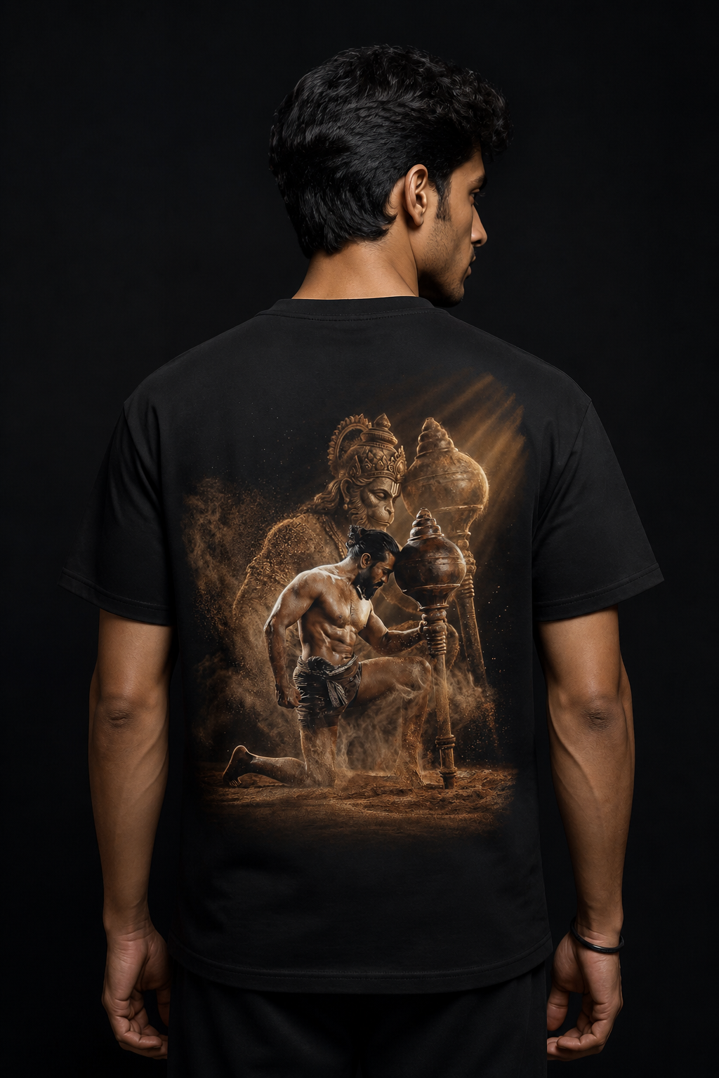 Peddi hanuman T-Shirt Black-100% Premium Cotton