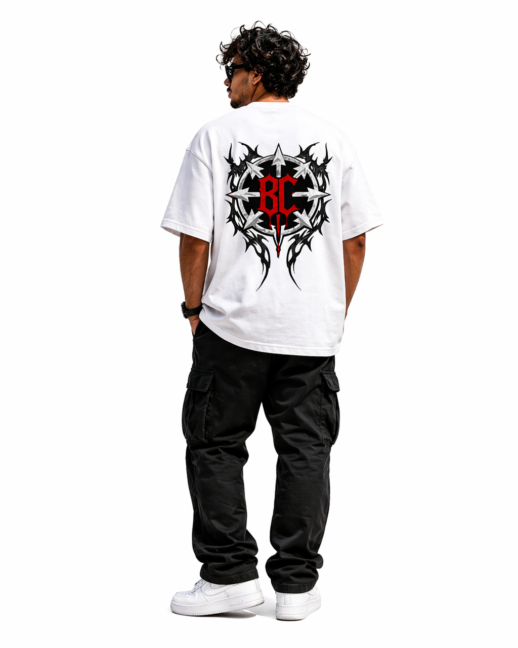 Born Chaos White Oversized Unisex T-Shirt