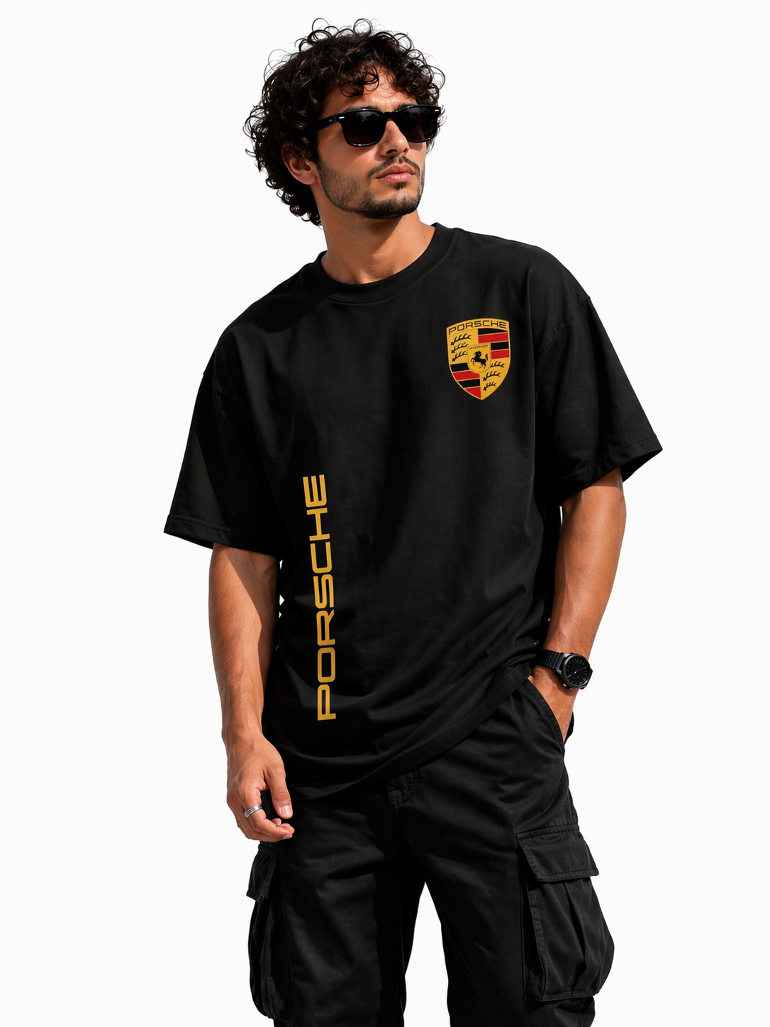Porsche Oversized unisex T-Shirt – Black