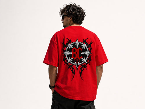 Born Chaos Red Oversized Unisex T-Shirt