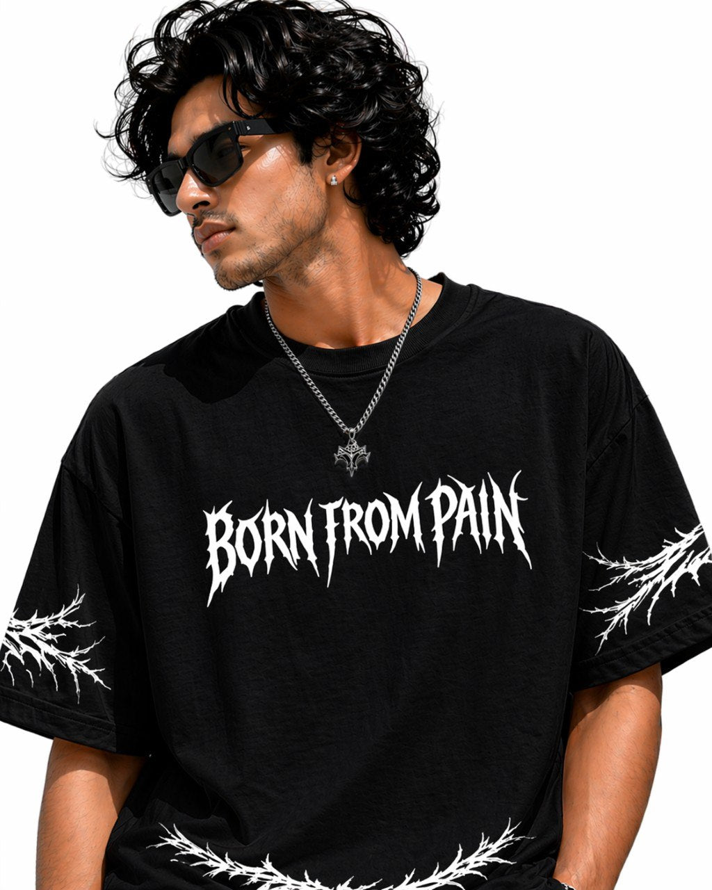 Born From Pain Black Oversized Unisex T-Shirt