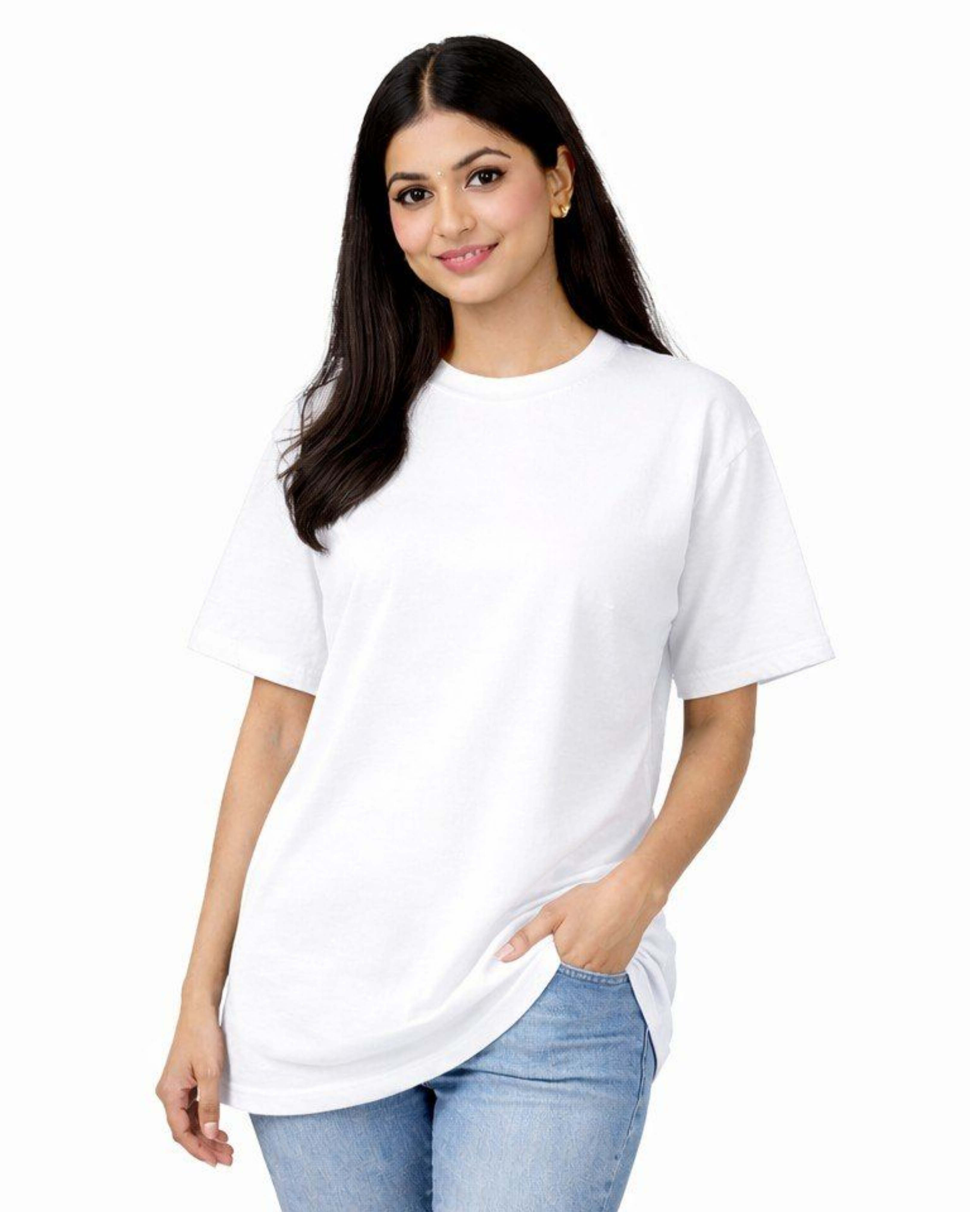 White Plain Oversized Unisex T-Shirt | 100% Premium Cotton