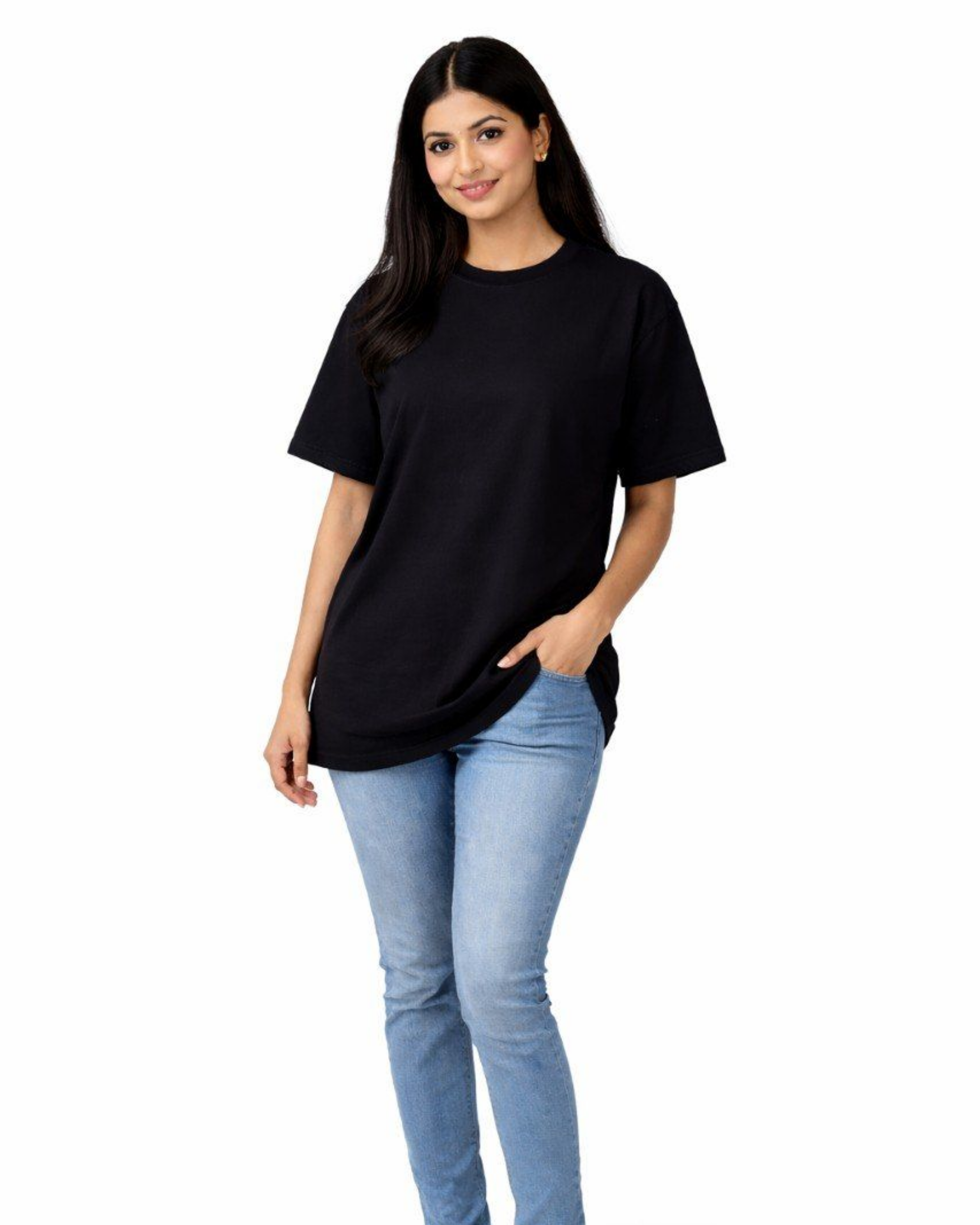Black Plain Oversized Unisex T-Shirt | 100% Premium Cotton