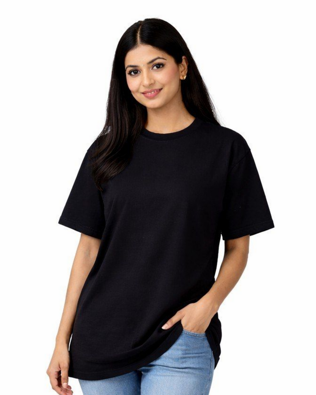 Black Plain Oversized Unisex T-Shirt | 100% Premium Cotton