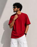 Red Plain Oversized T-Shirt | 100% Premium Cotton