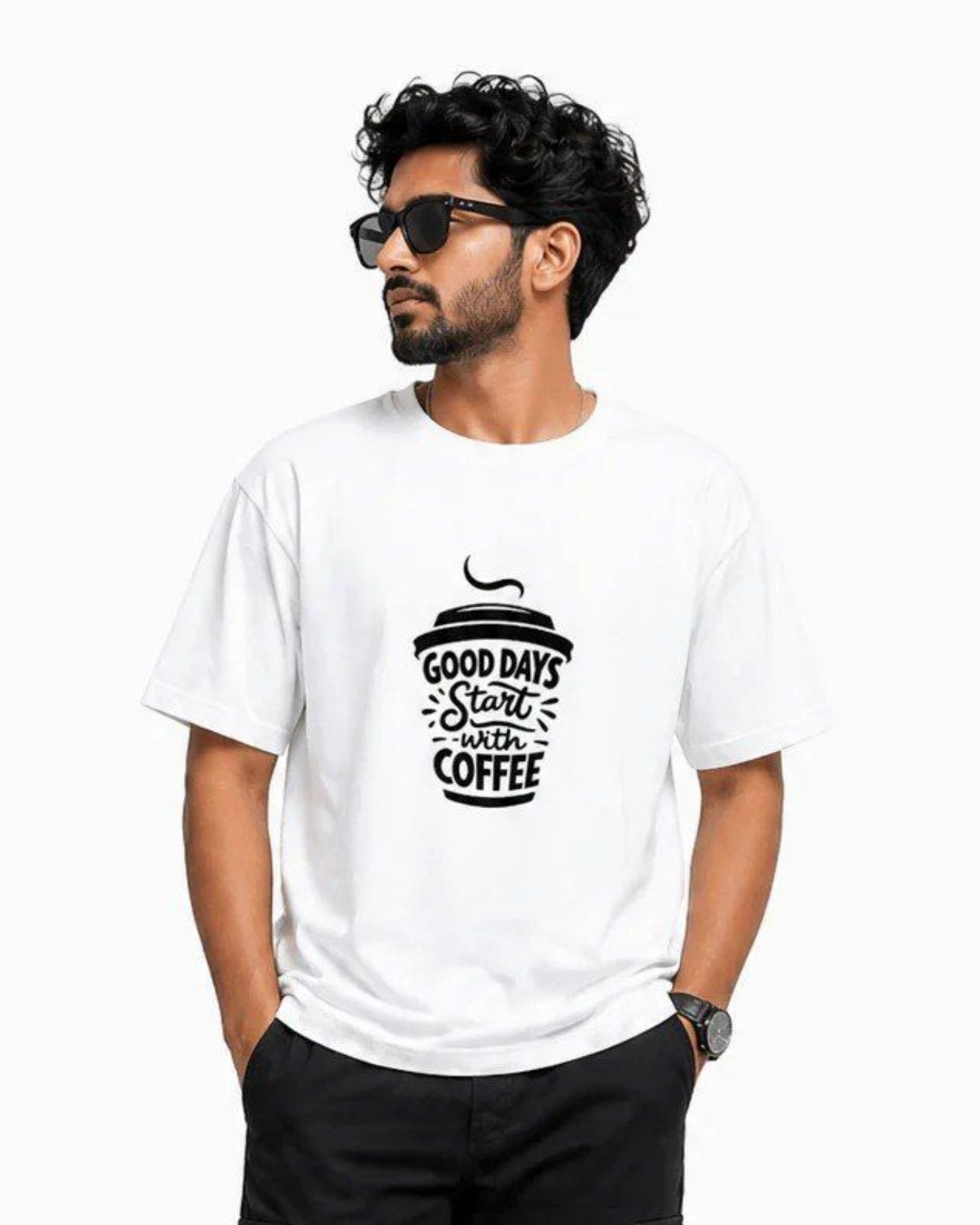 Coffee Graphic T-Shirt – White