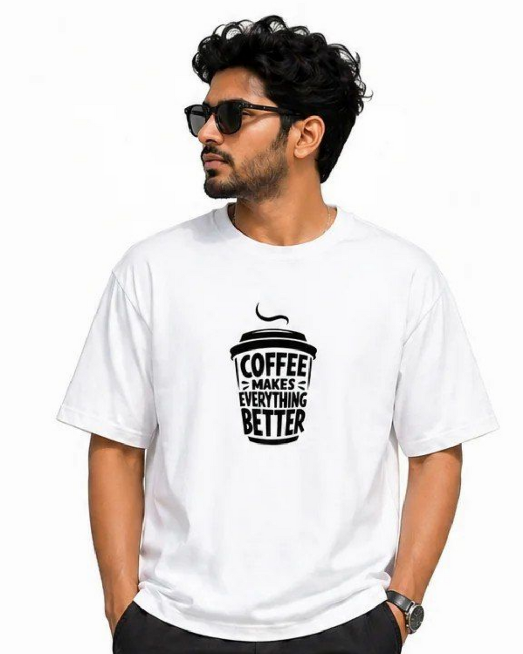 Coffee Quote T-Shirt – White