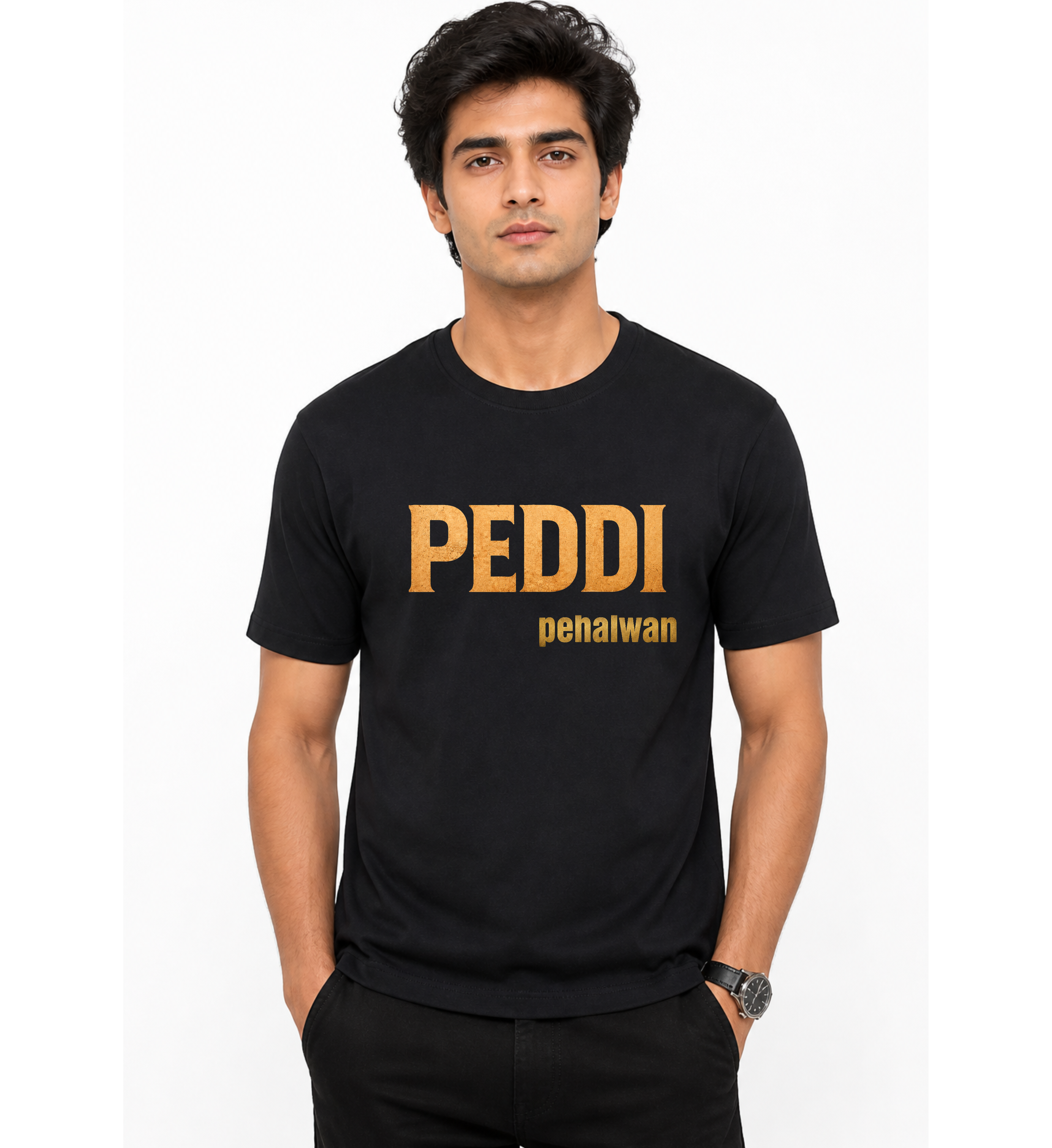 Peddi hanuman T-Shirt Black-100% Premium Cotton