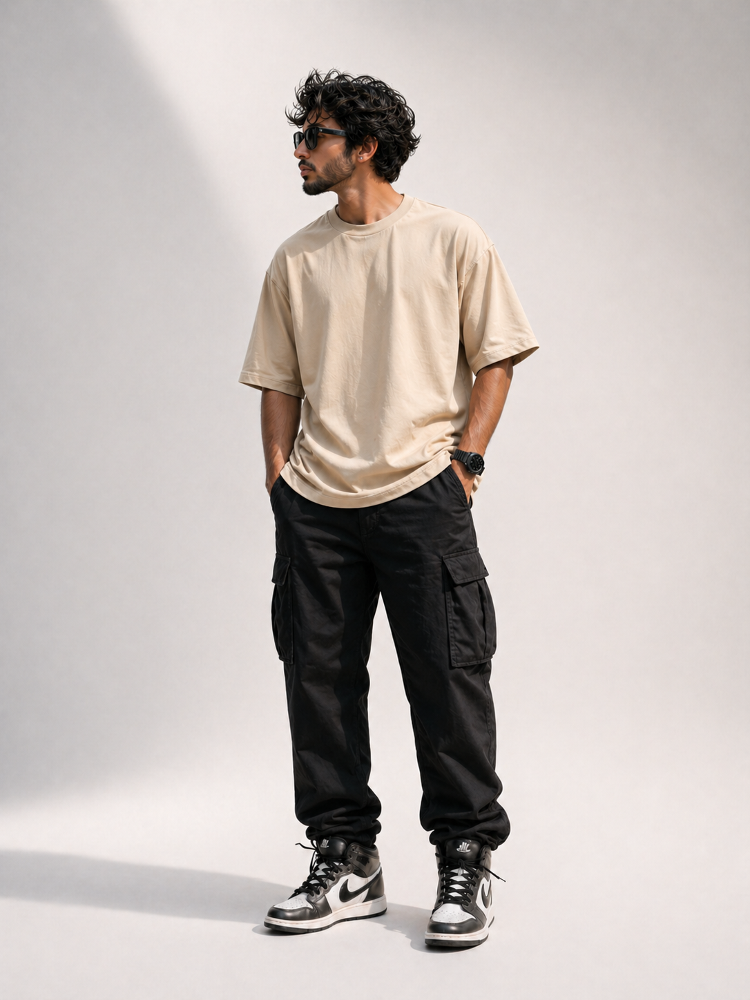 Beige Plain Oversized T-Shirt | 100% Premium Cotton