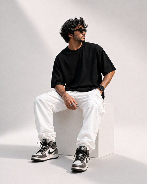 Black Plain Oversized T-Shirt | 100% Premium Cotton