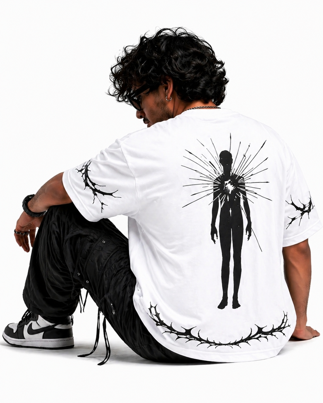 Born From Pain White Oversized Unisex T-Shirt