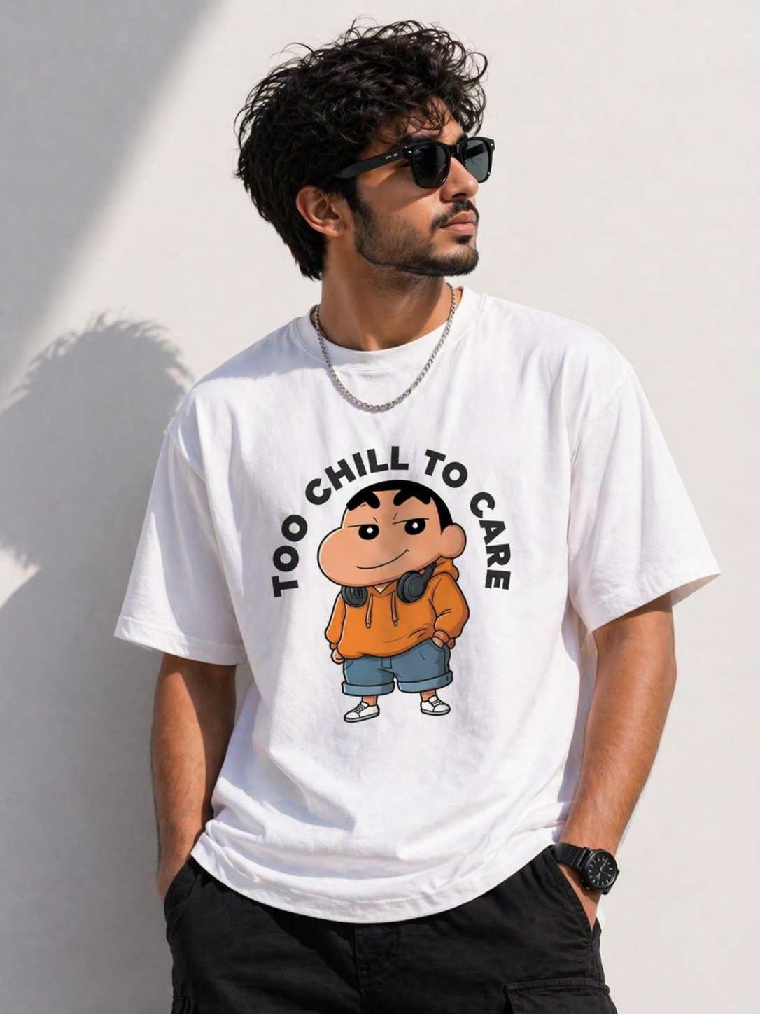 Too Chill To Care Oversized Unisex T-Shirt