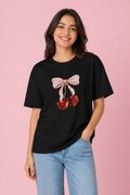 Cherry Bow Oversized Unisex T-Shirt