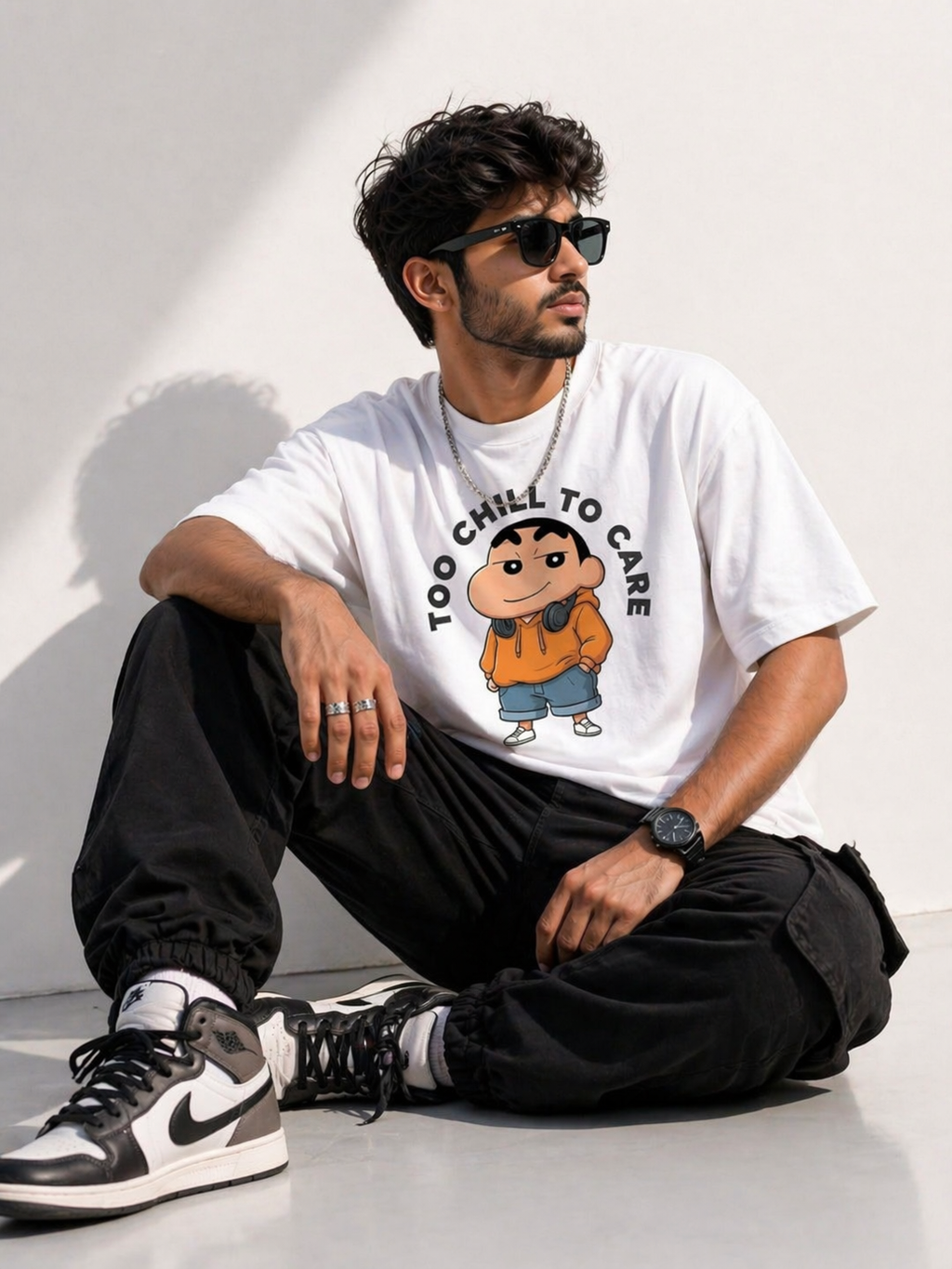 Too Chill To Care Oversized Unisex T-Shirt