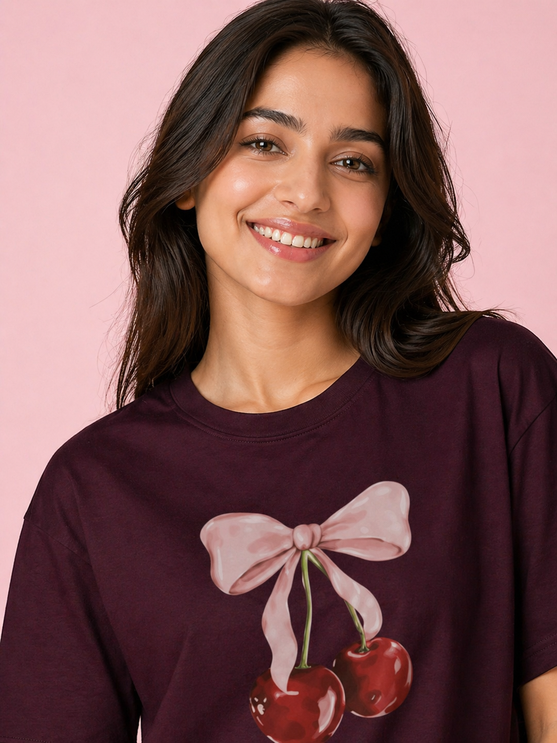 Cherry Bow Oversized Unisex T-Shirt