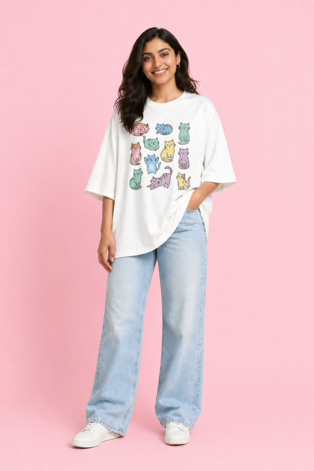 Cute Cats Oversized Unisex T-Shirt