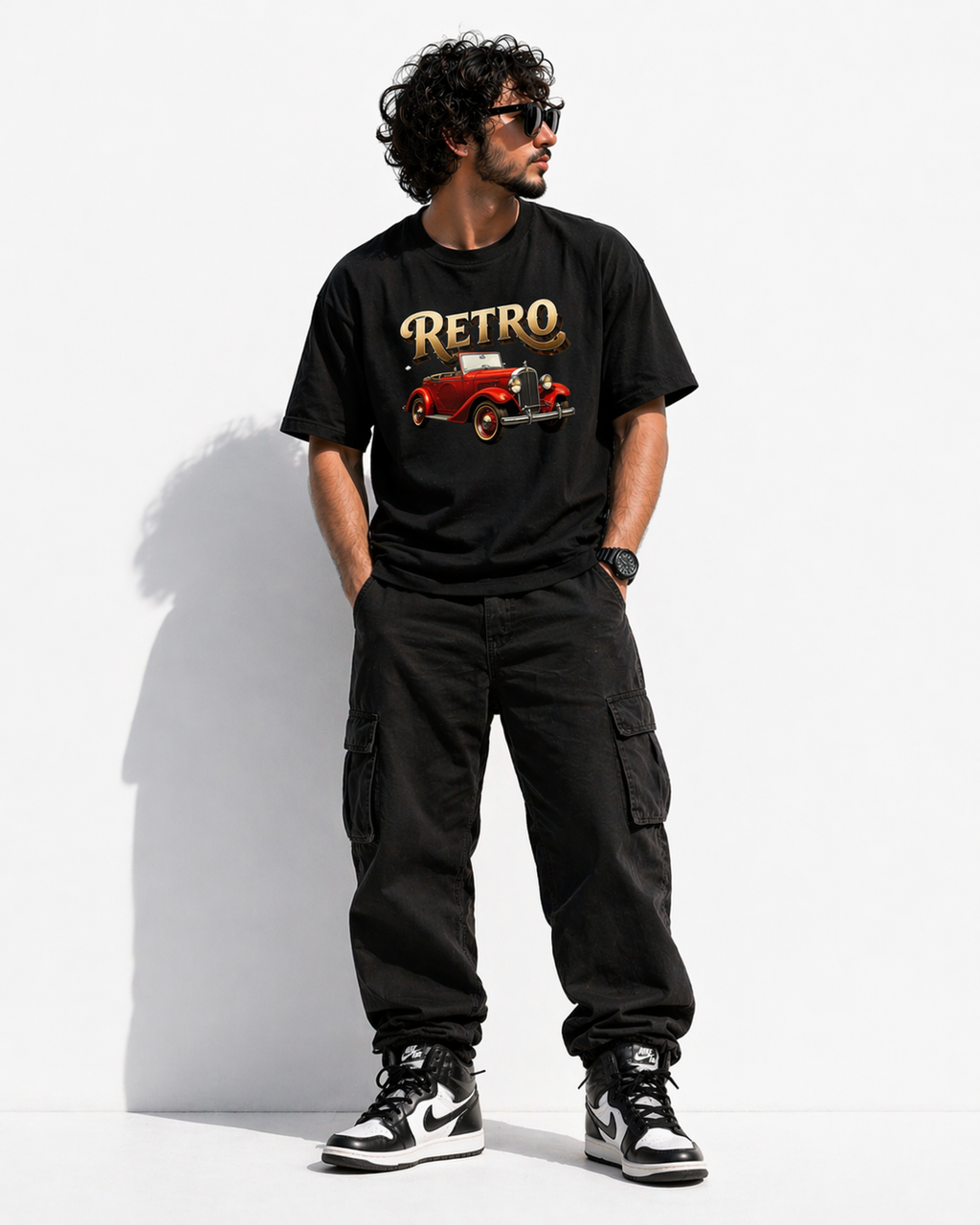 Retro Classic Red unisex oversized Car Tee