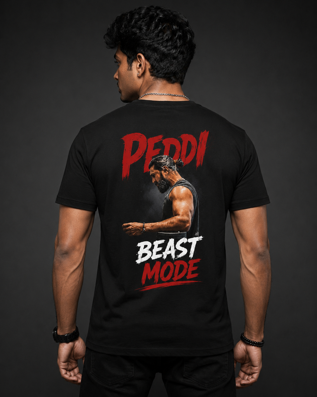 Peddi Beast Mode regular T-Shirt Black-100% Premium Cotton