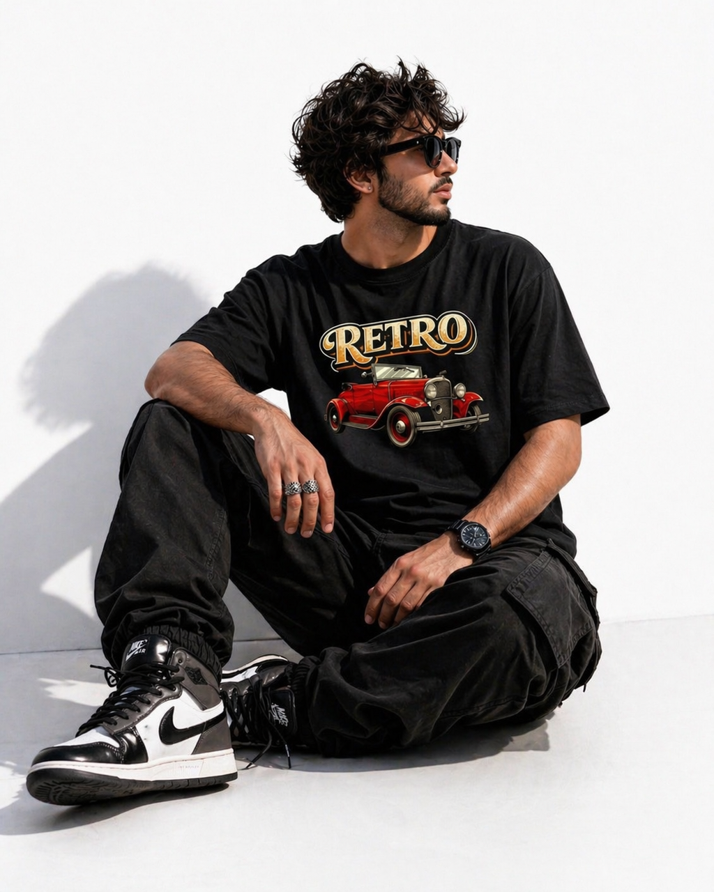 Retro Classic Red unisex oversized Car Tee