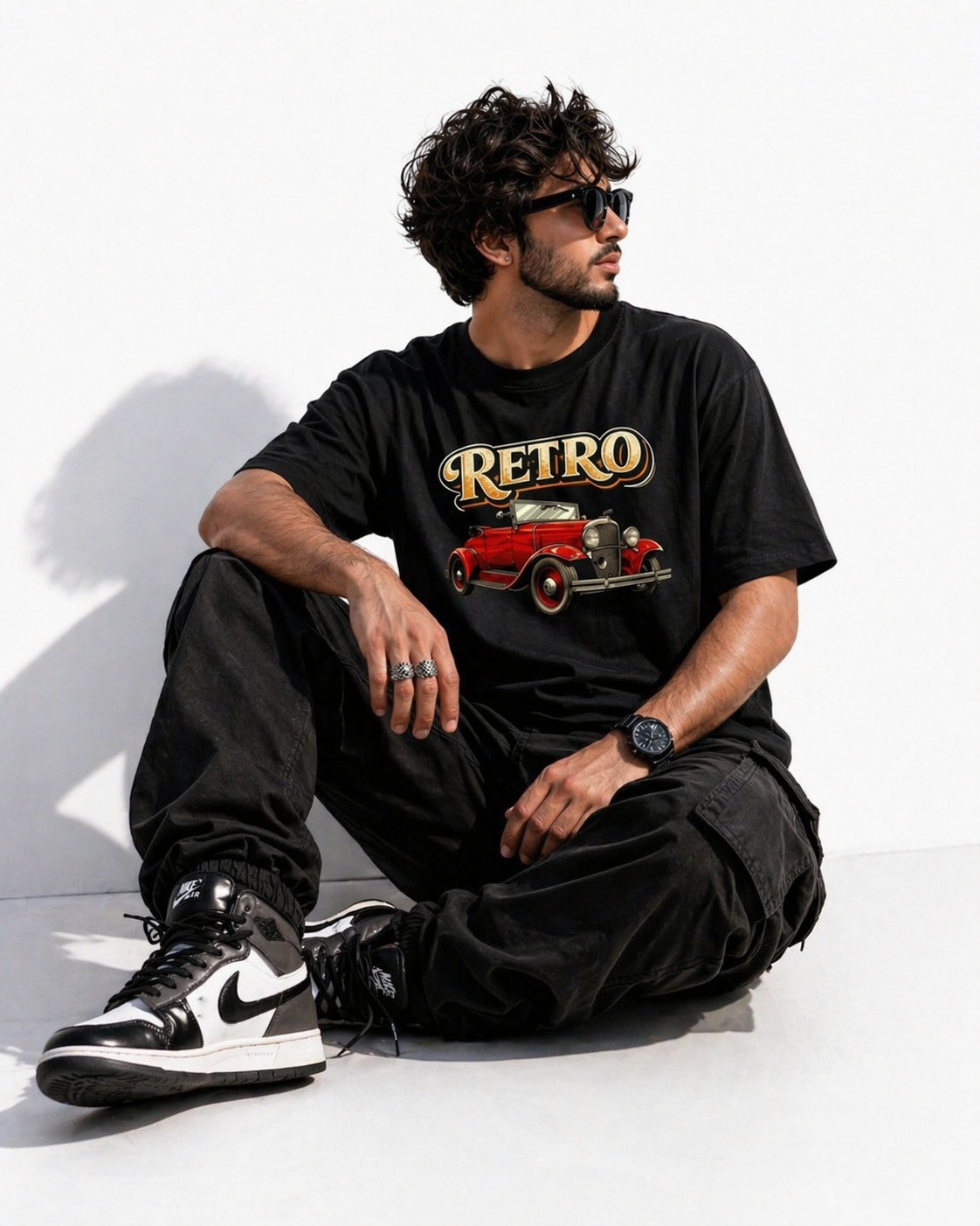 Retro Classic Red unisex oversized Car Tee