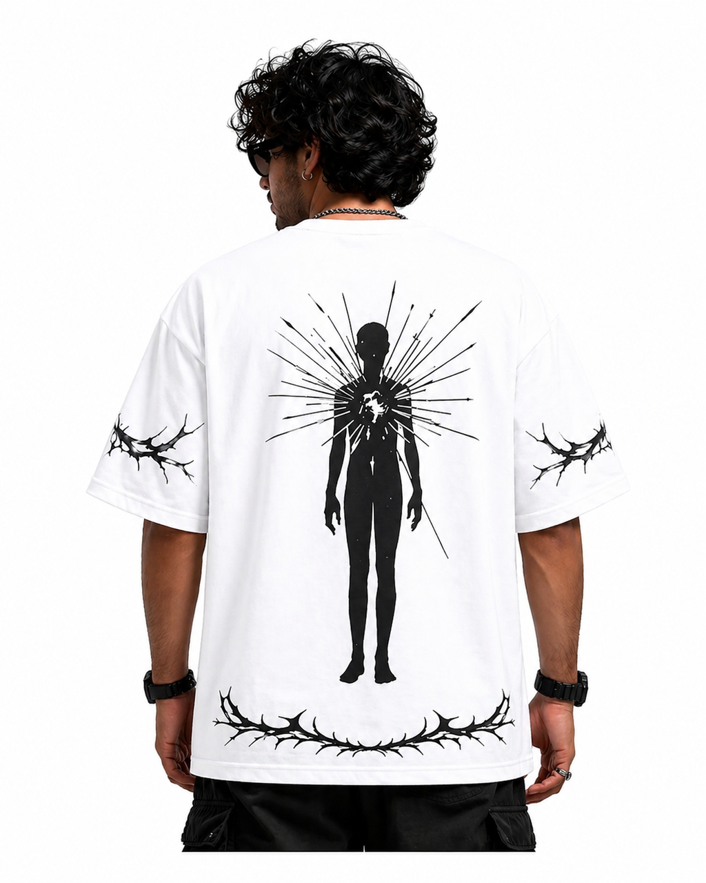 Born From Pain White Oversized Unisex T-Shirt