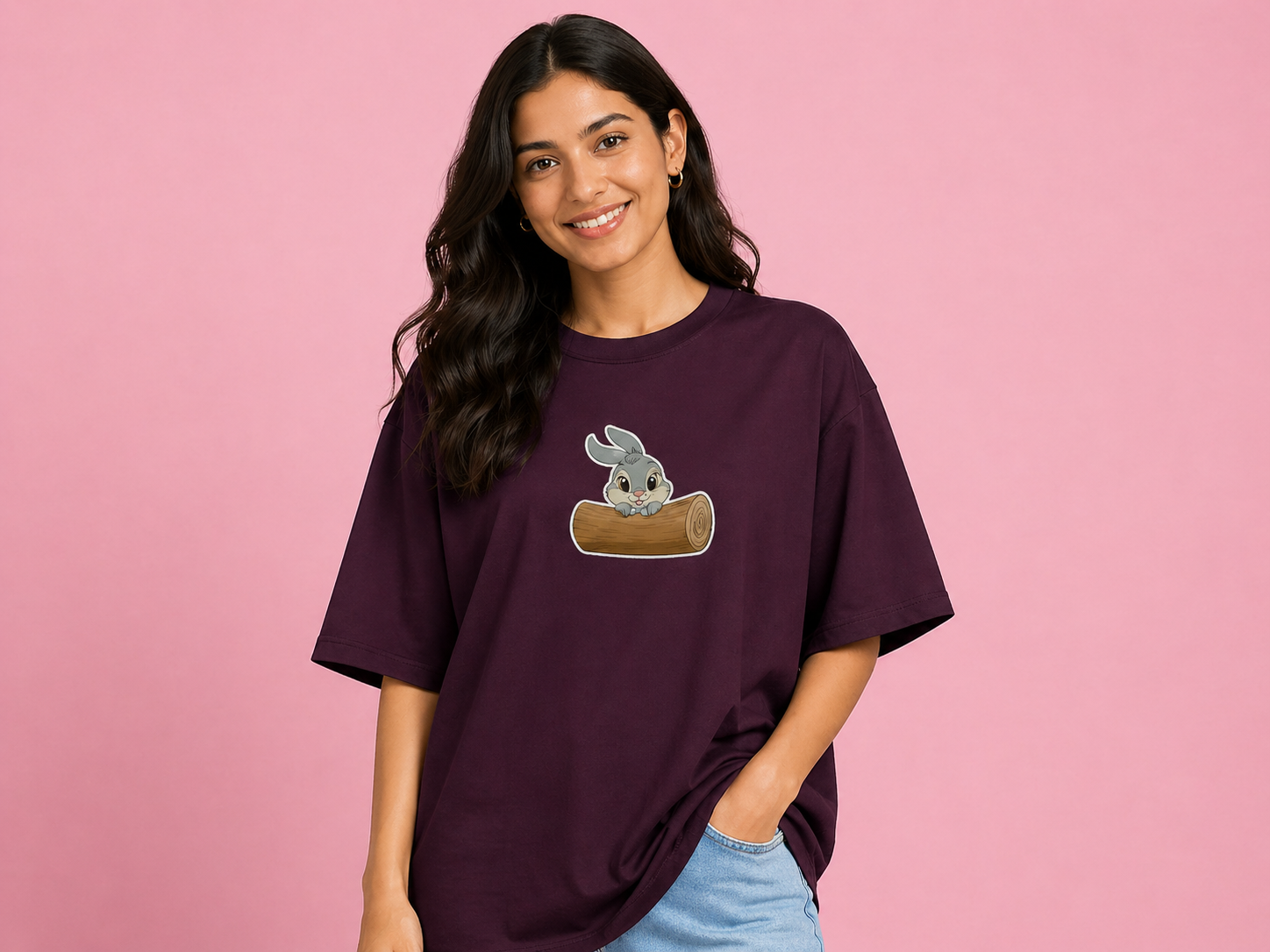 Cute Bunny Oversized Unisex T-Shirt