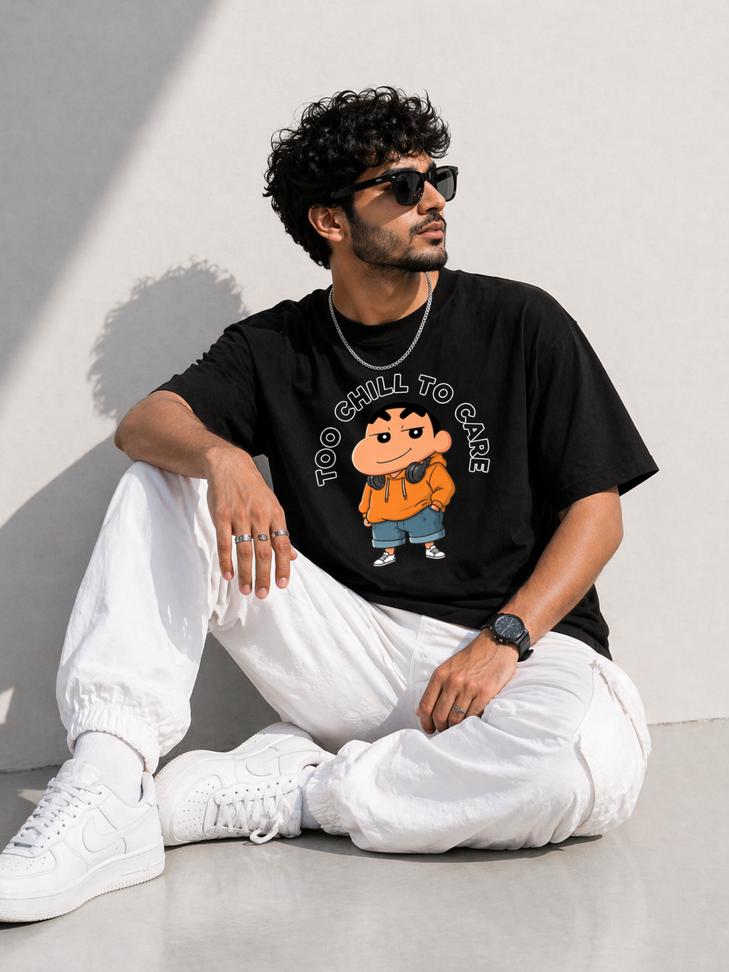 Too Chill To Care Oversized Unisex T-Shirt