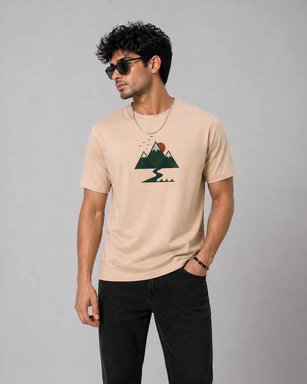 Quiet Horizon – Mountain Regular Fit T-Shirt