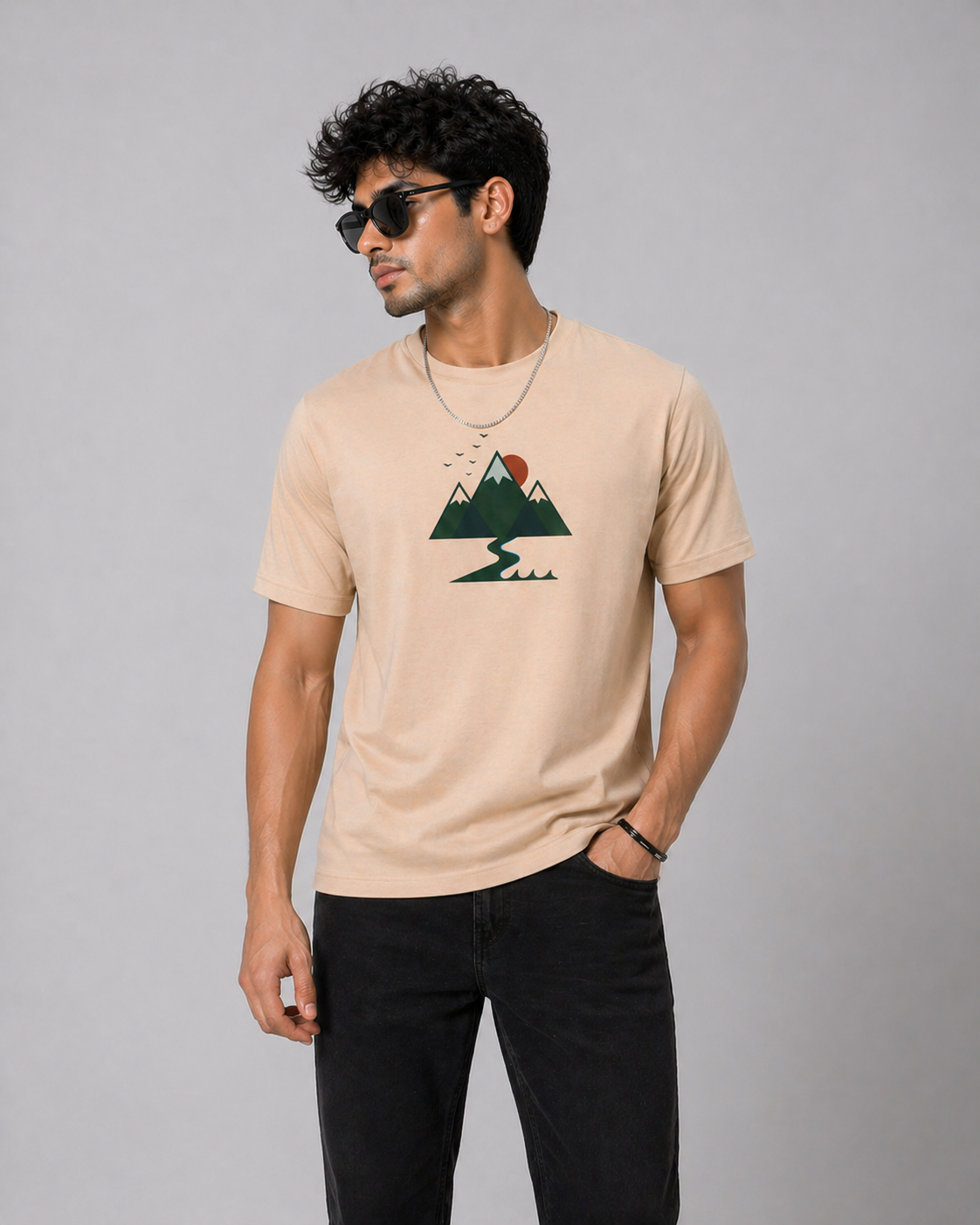 Quiet Horizon – Mountain Regular Fit T-Shirt