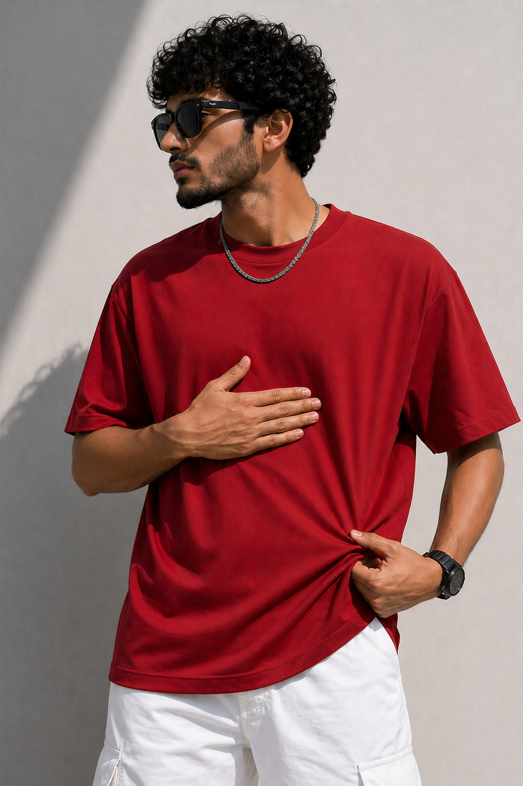 Red Plain Oversized T-Shirt | 100% Premium Cotton
