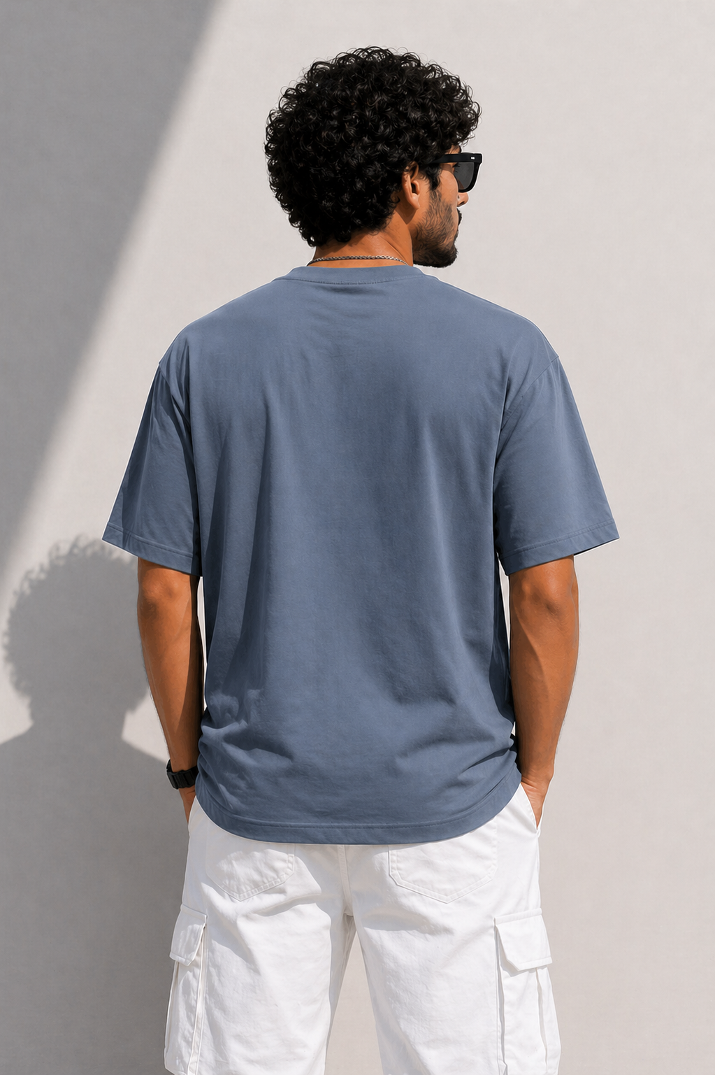 Blue grey Plain Oversized T-Shirt | 100% Premium Cotton