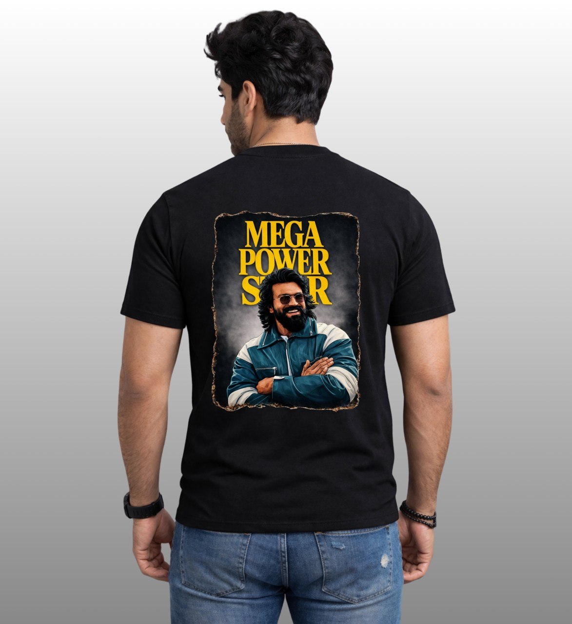 Mega Power Star regular T-Shirt Black-100% Premium Cotton