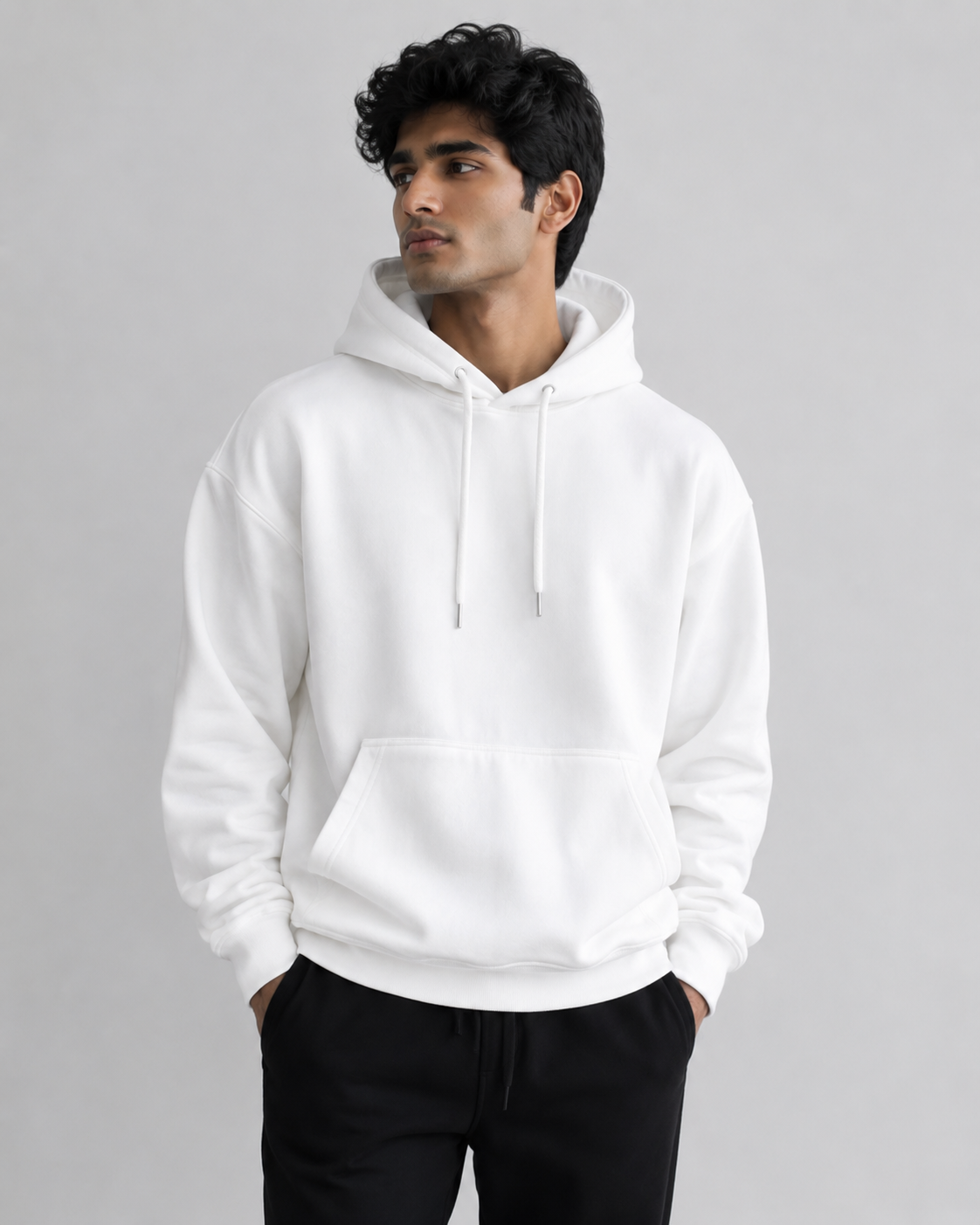 White Regular Hoodie